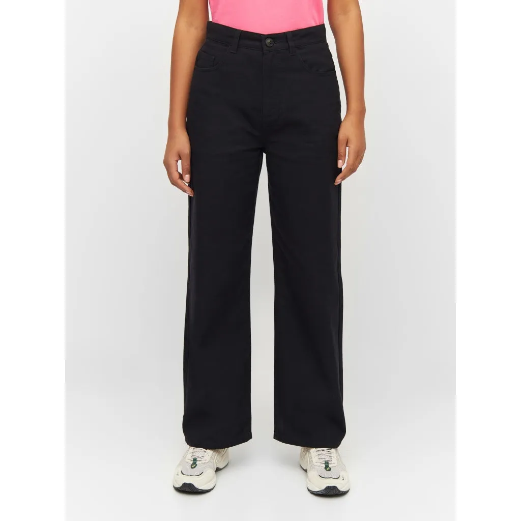 Gale straight mid rise canvas 5 pocket pants in black