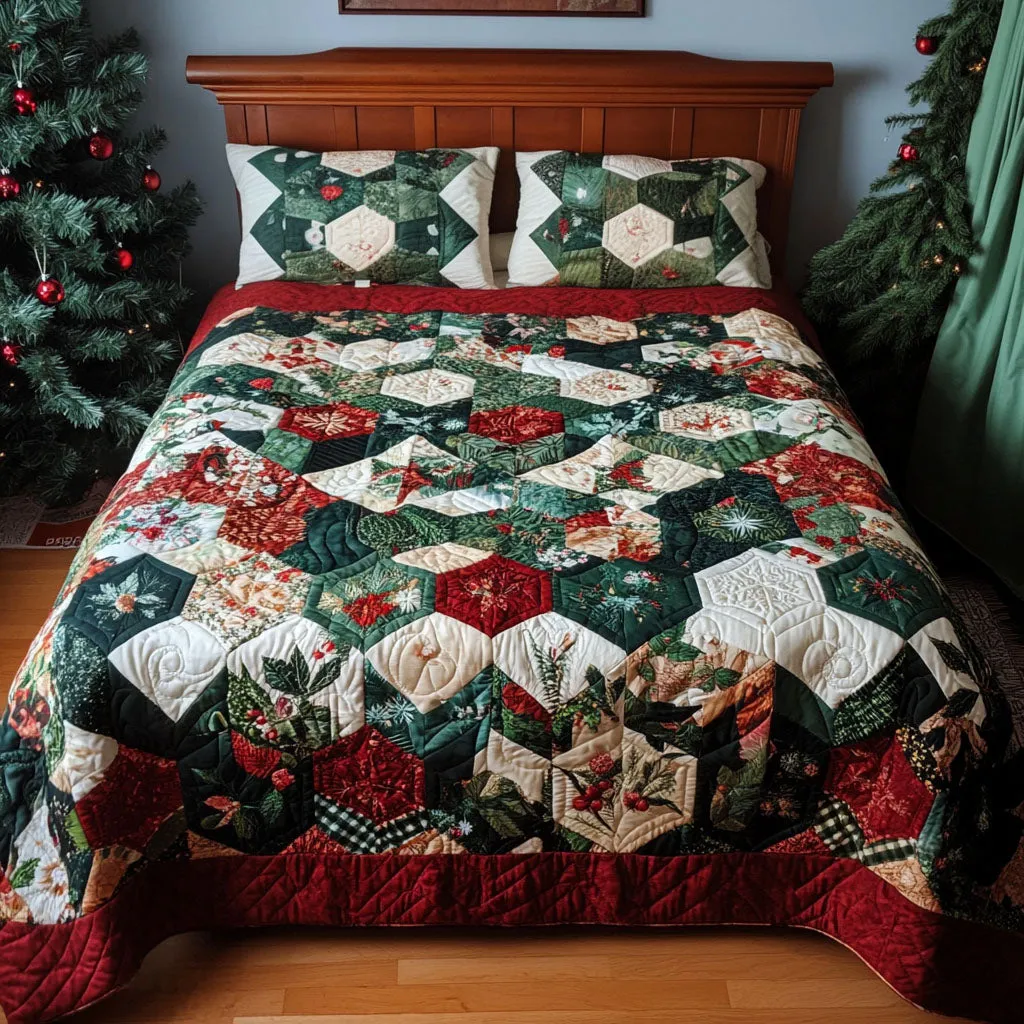 Geometric Serenity 3-Piece Quilted Bedding Set NCU0PTT097