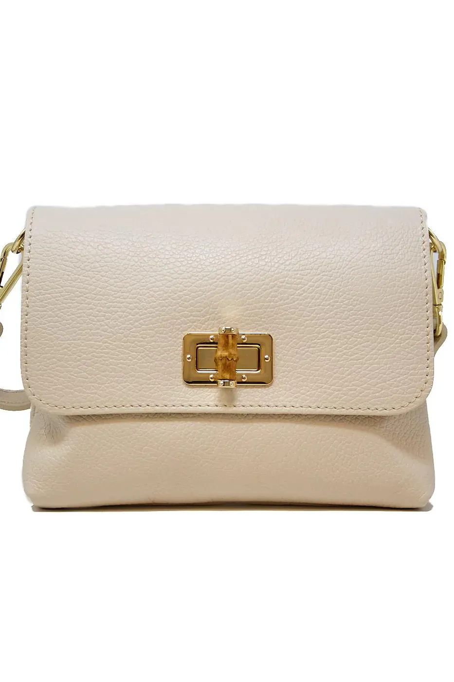 [GERMAN FUENTES] LEATHER CLUTCH & CROSSBODY PURSE - BEIGE