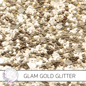 Glam Light Gold • Medium Glitter Faux Leather Fabric Sheets