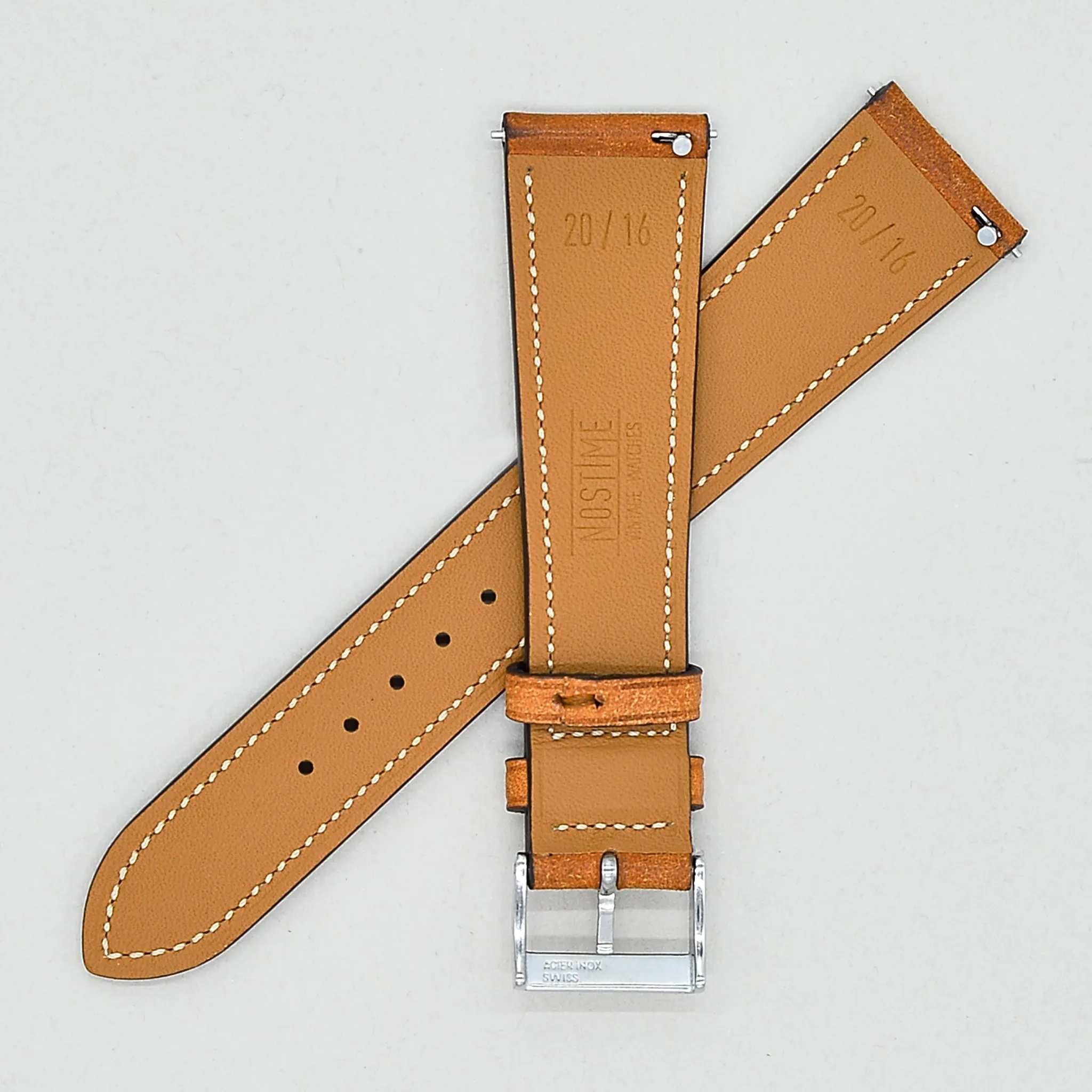 GOLD TAN DISTRESSED CALF STANDARD STRAP