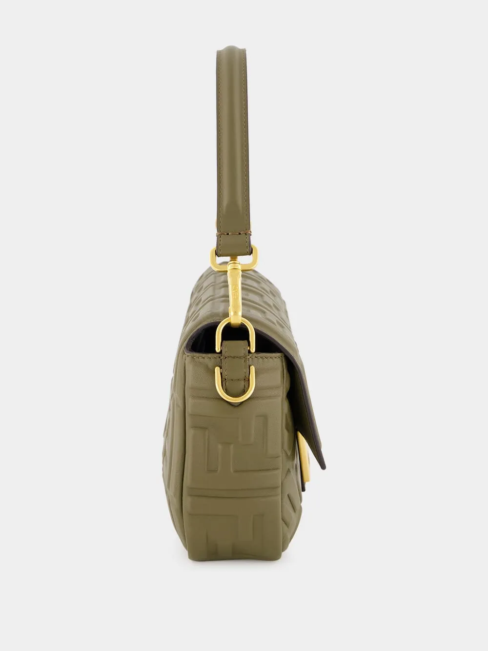Green Baguette Nappa Leather Bag