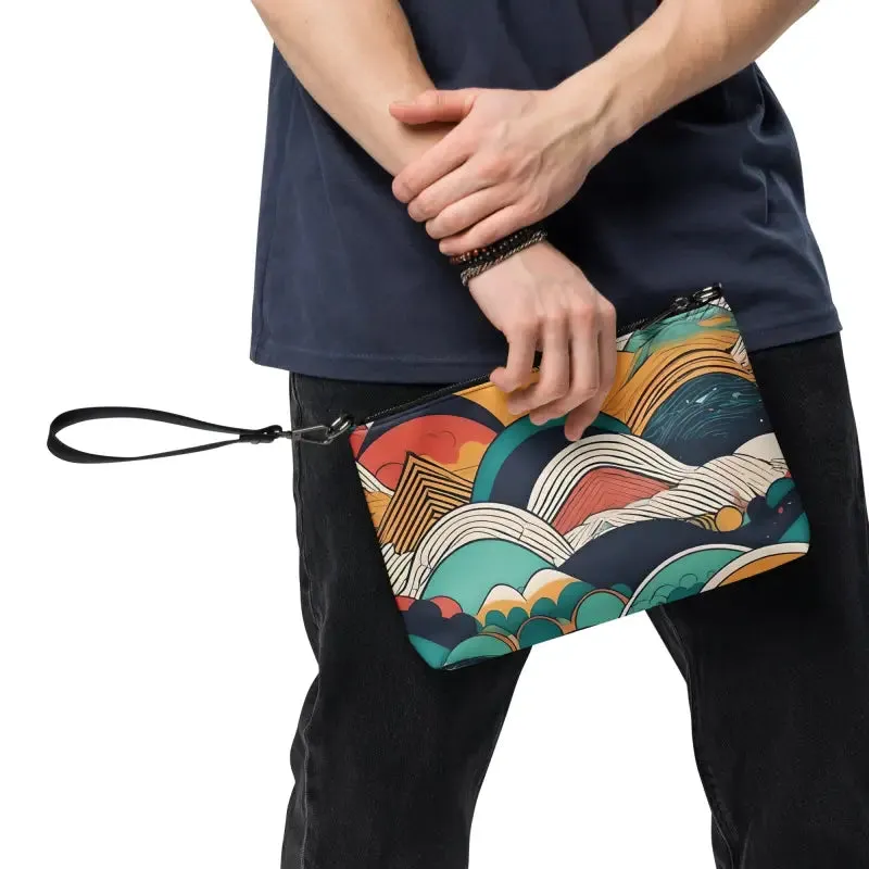 Groovy Retro Crossbody Bag Colored Abstract Pattern