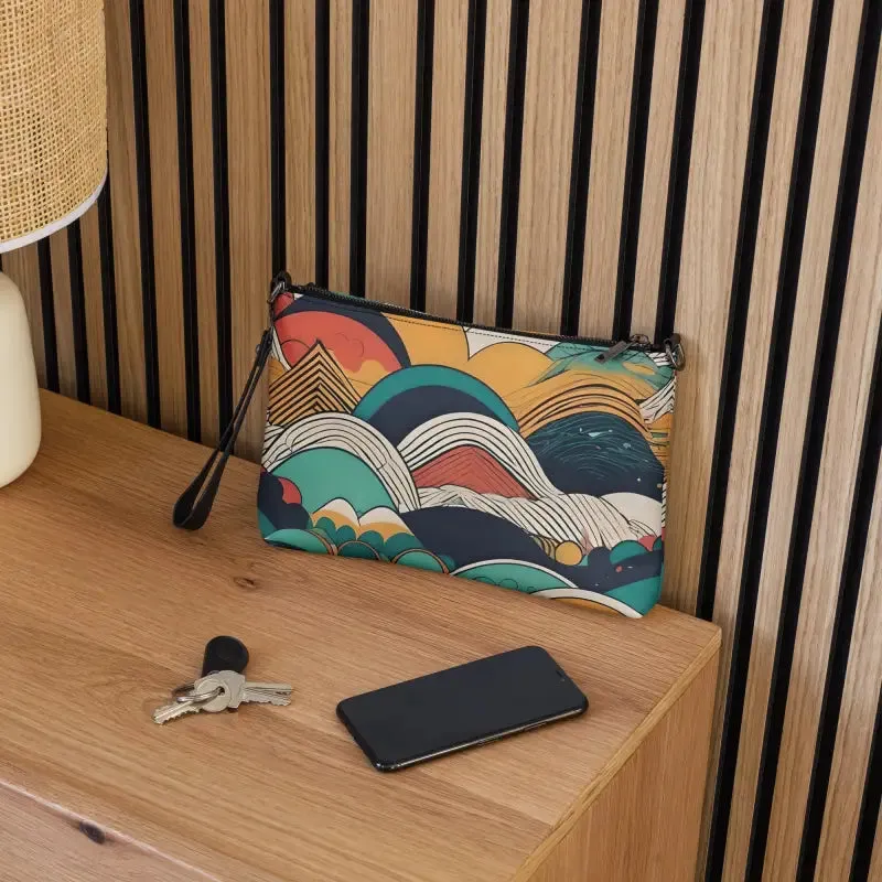 Groovy Retro Crossbody Bag Colored Abstract Pattern