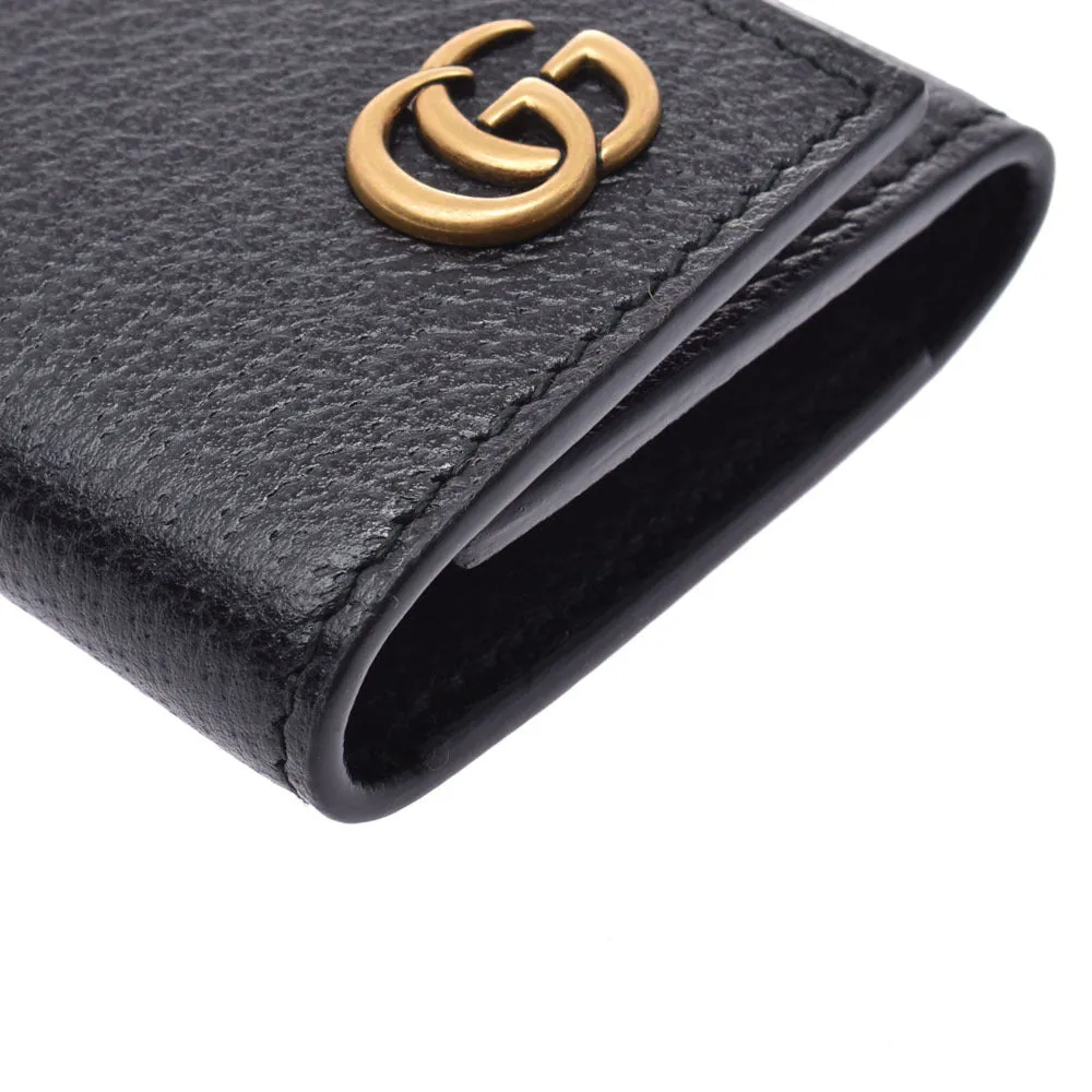 Gucci Interlocking GG Leather Key Case in Black