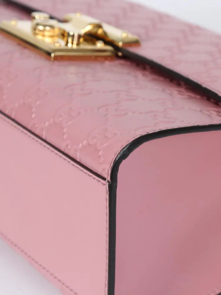 Gucci Medium Padlock Guccissima Shoulder Bag in Pink