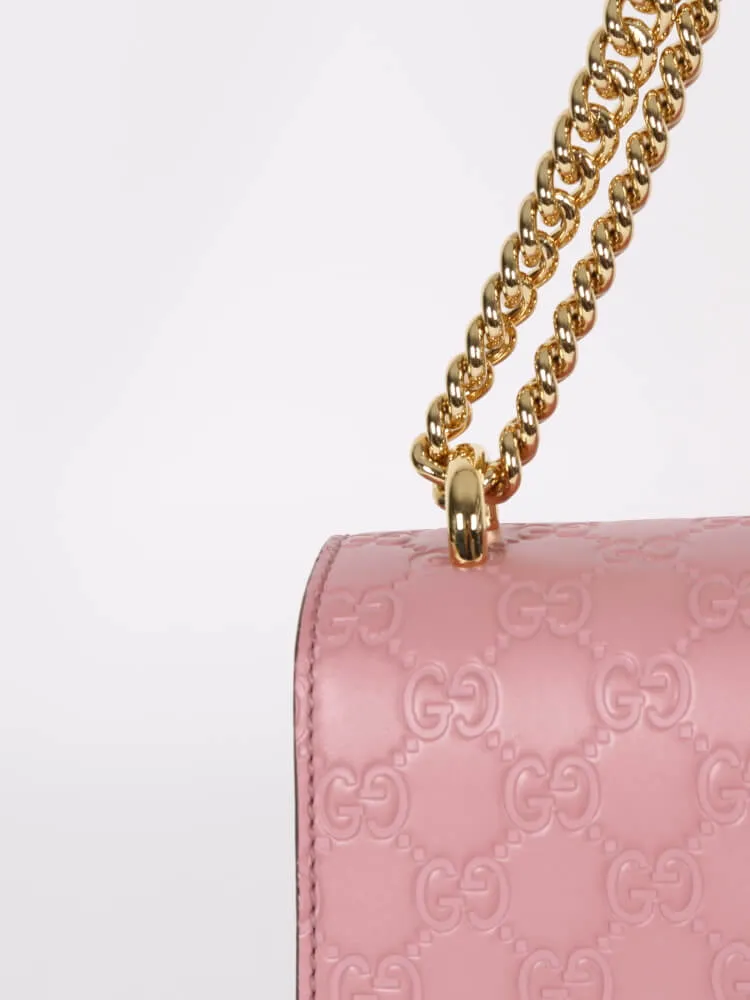 Gucci Medium Padlock Guccissima Shoulder Bag in Pink