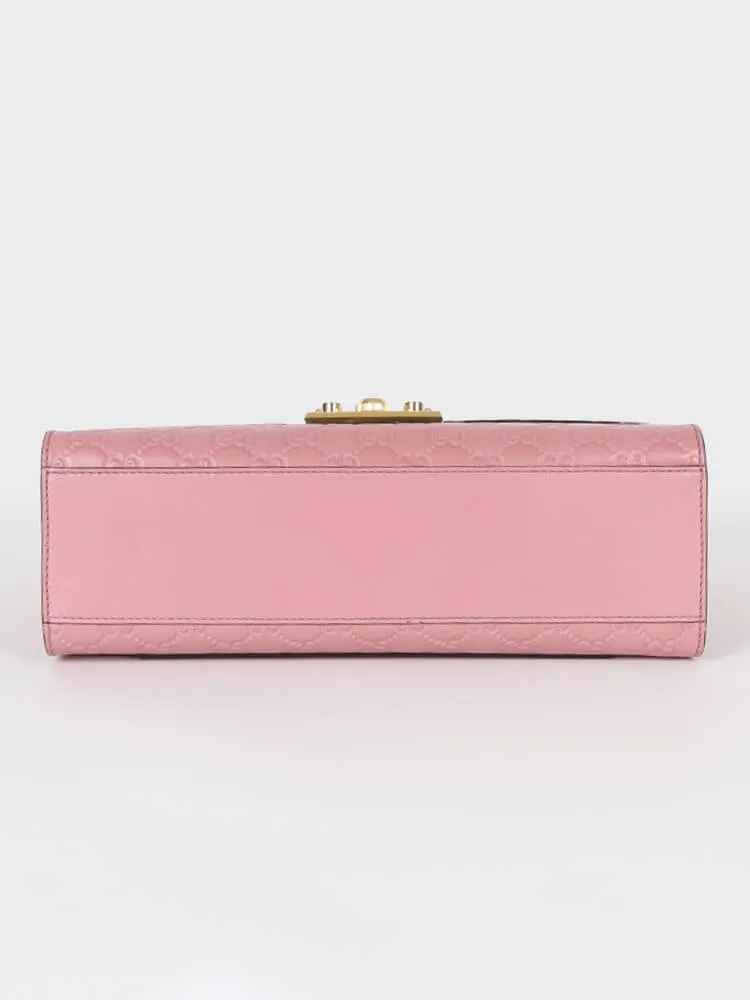Gucci Medium Padlock Guccissima Shoulder Bag in Pink