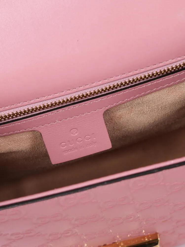 Gucci Medium Padlock Guccissima Shoulder Bag in Pink