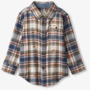 Hatley Mini Foxes Button Down Shirt - Size 5