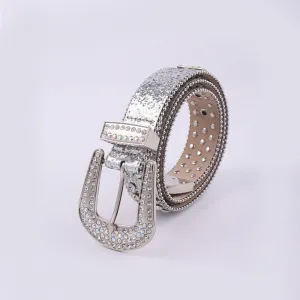 Hazel Blues® |  PU Leather Rhinestone Belt