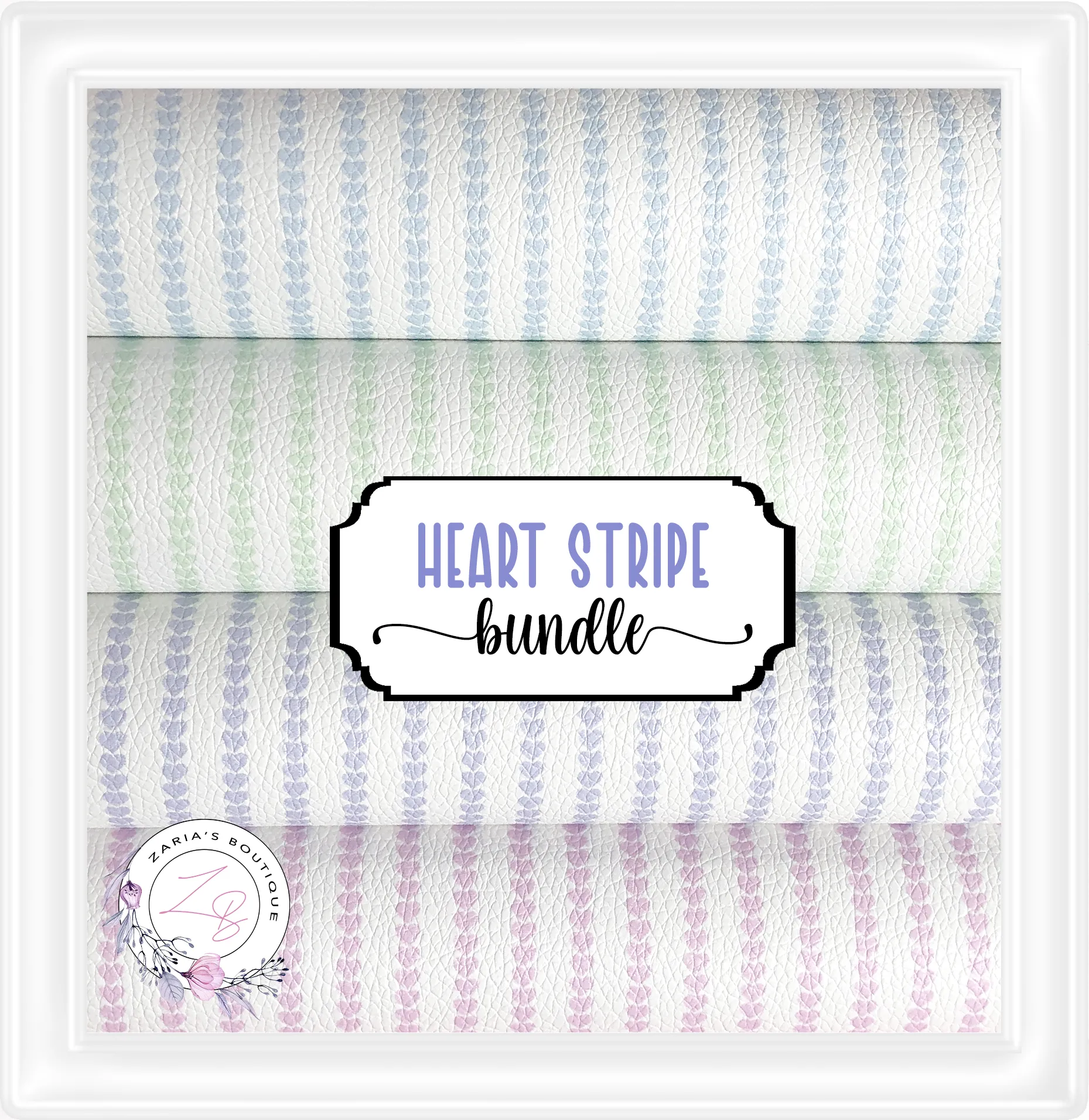 ⋅ Hearts Stripes ⋅ Premium Custom Vegan Faux Leather Bundle