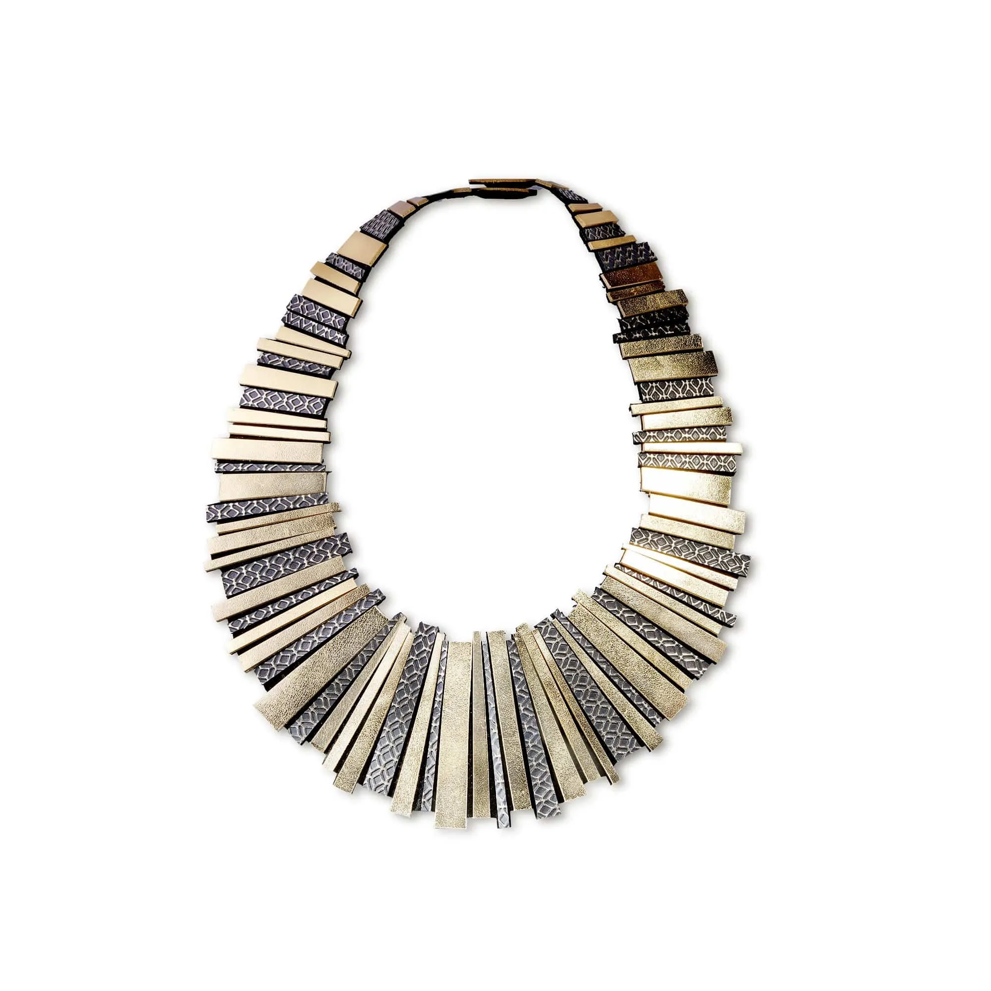 Hellena silver leather statement jewelry set