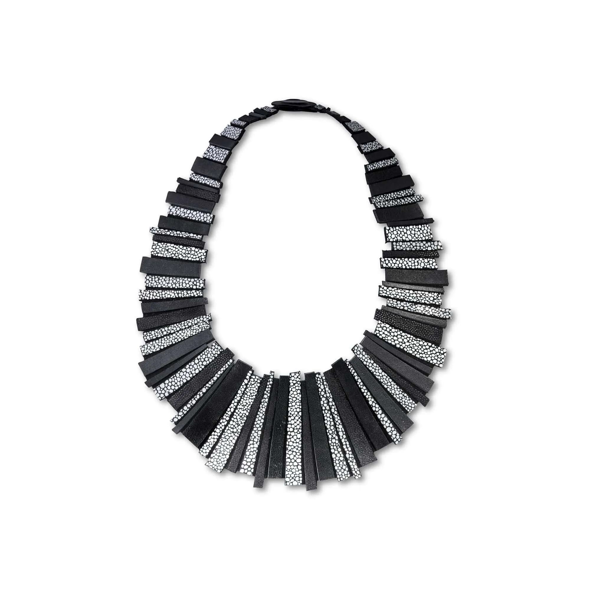 Hellena silver leather statement jewelry set