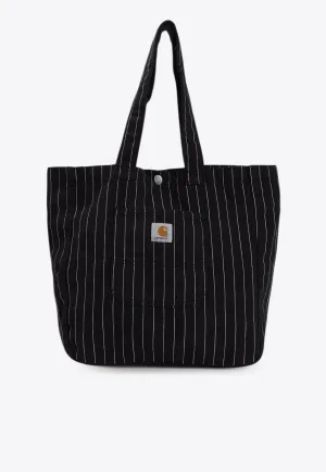 Hendry Pinstriped Canvas Tote Bag