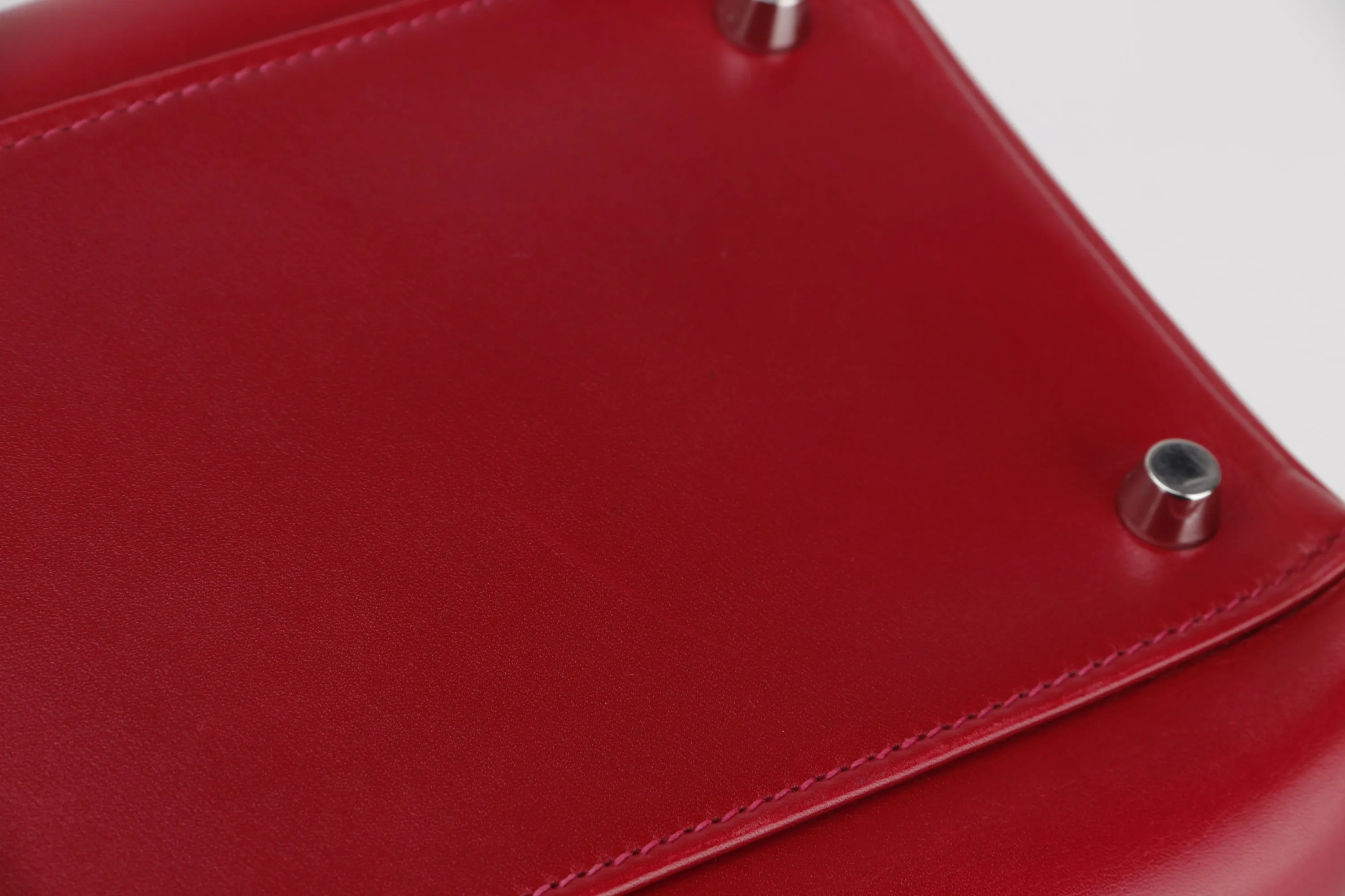 HERMES KELLY 35 (STAMP N) RED SWIFT LEATHER SILVER HARDWARE, WITH KEYS, LOCK, STRAP & DUST COVER