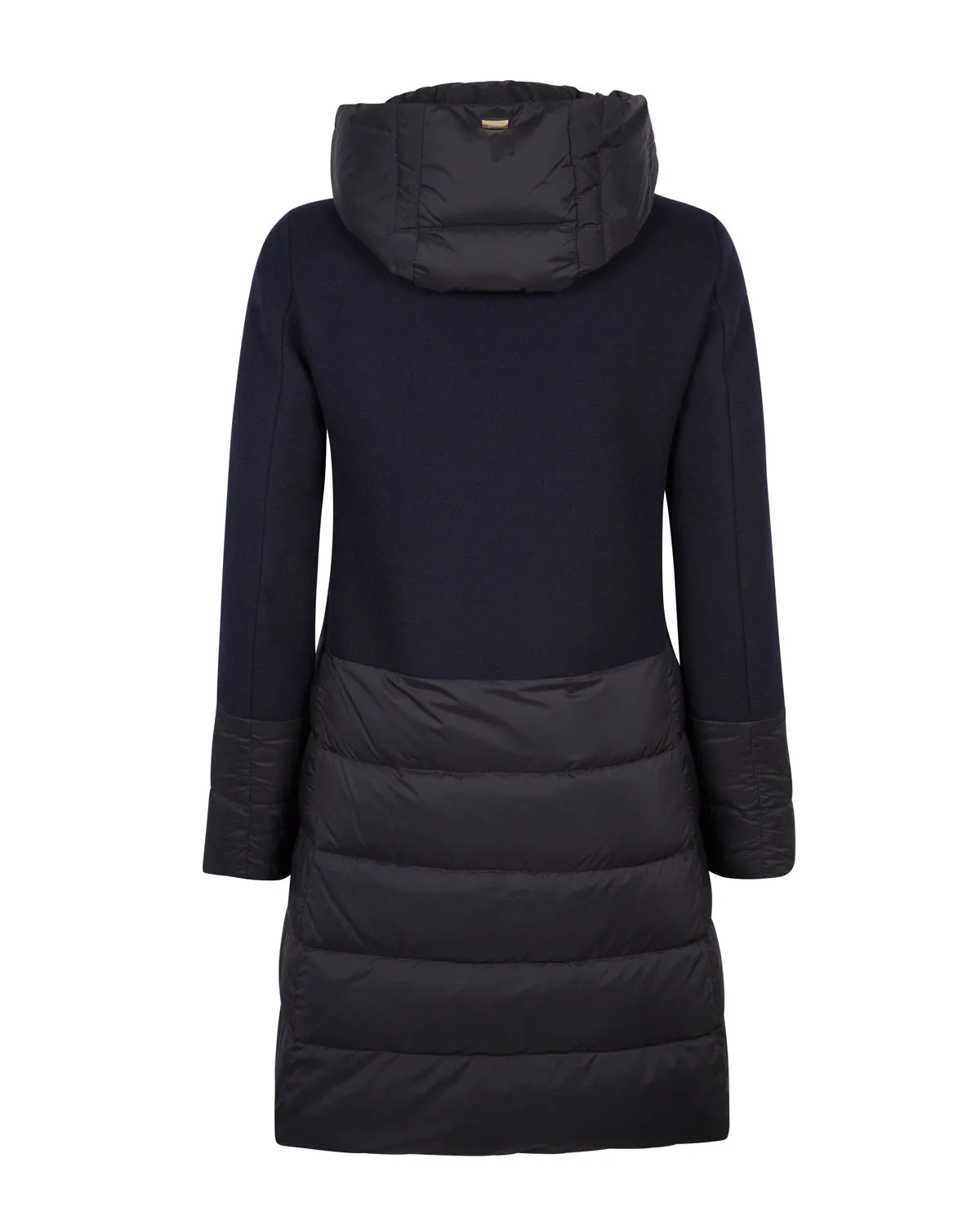 Herno Women’s Quilted Panel Wool Coat Navy
