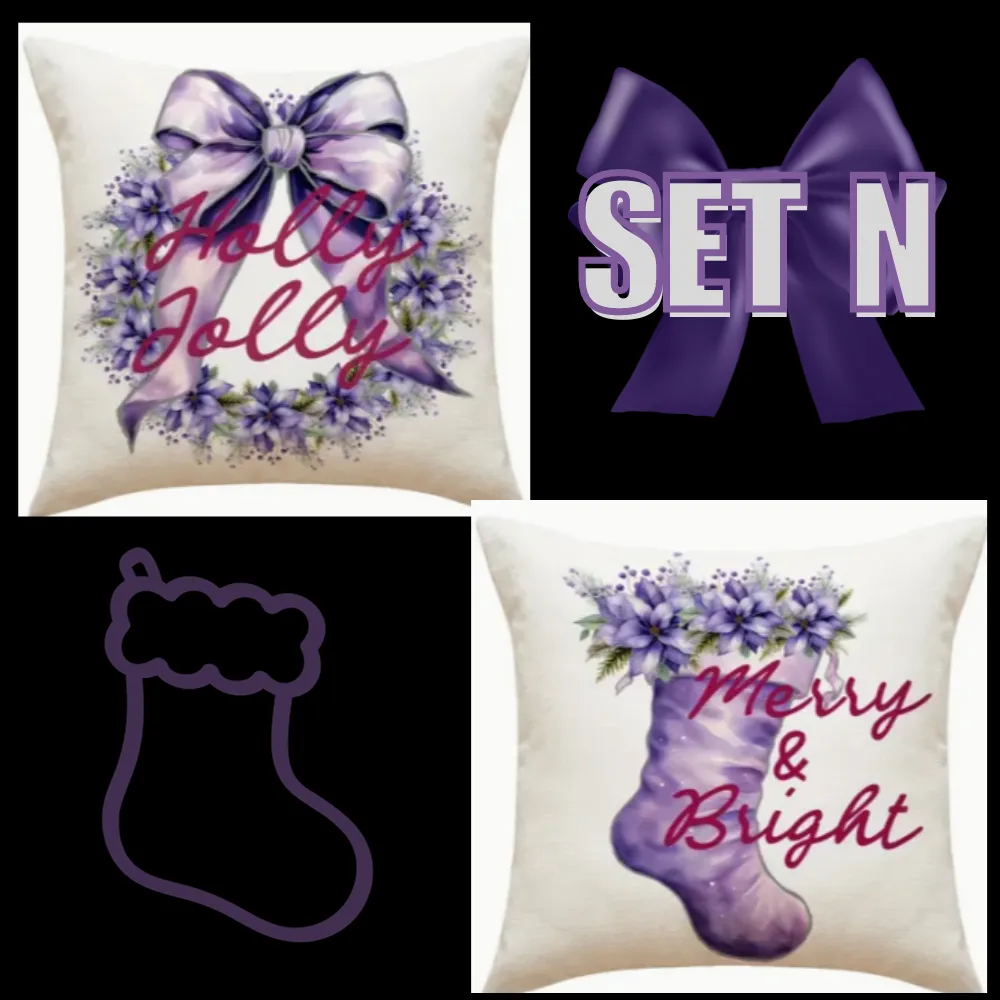 Holiday Christmas Pillow Covers (*No Inserts) Linen Blend 18X18 Soft & Canvas Types Set of 2