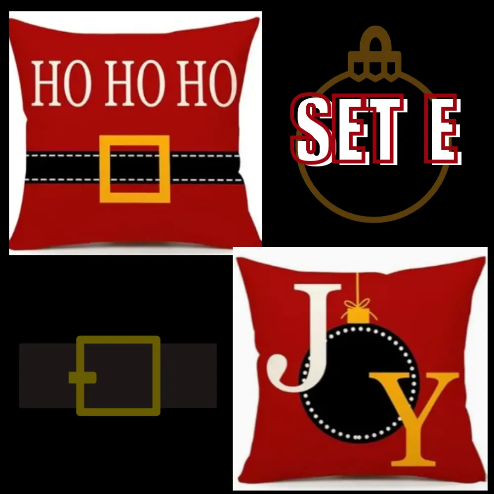 Holiday Christmas Pillow Covers (*No Inserts) Linen Blend 18X18 Soft & Canvas Types Set of 2