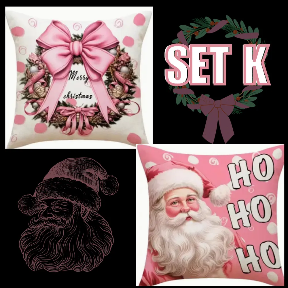 Holiday Christmas Pillow Covers (*No Inserts) Linen Blend 18X18 Soft & Canvas Types Set of 2