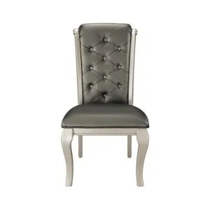 Homelegance Crawford Side Chair in Silver (Set of 2)