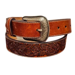 Hooey Sienna & Dark Brown Belt w/Hooey Pattern - 1654BE3