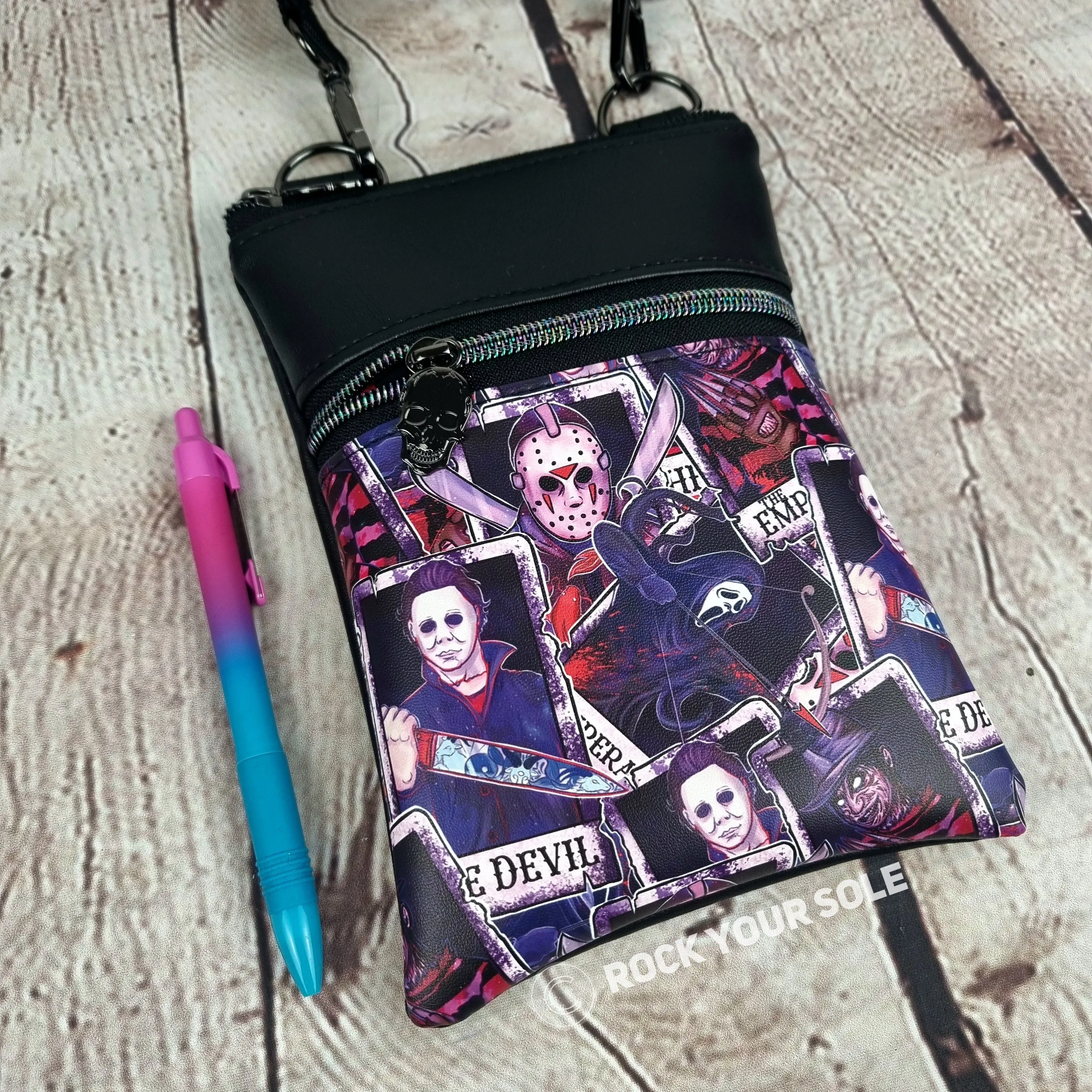 Horror Movie Faux Leather Crossbody Phone Bag