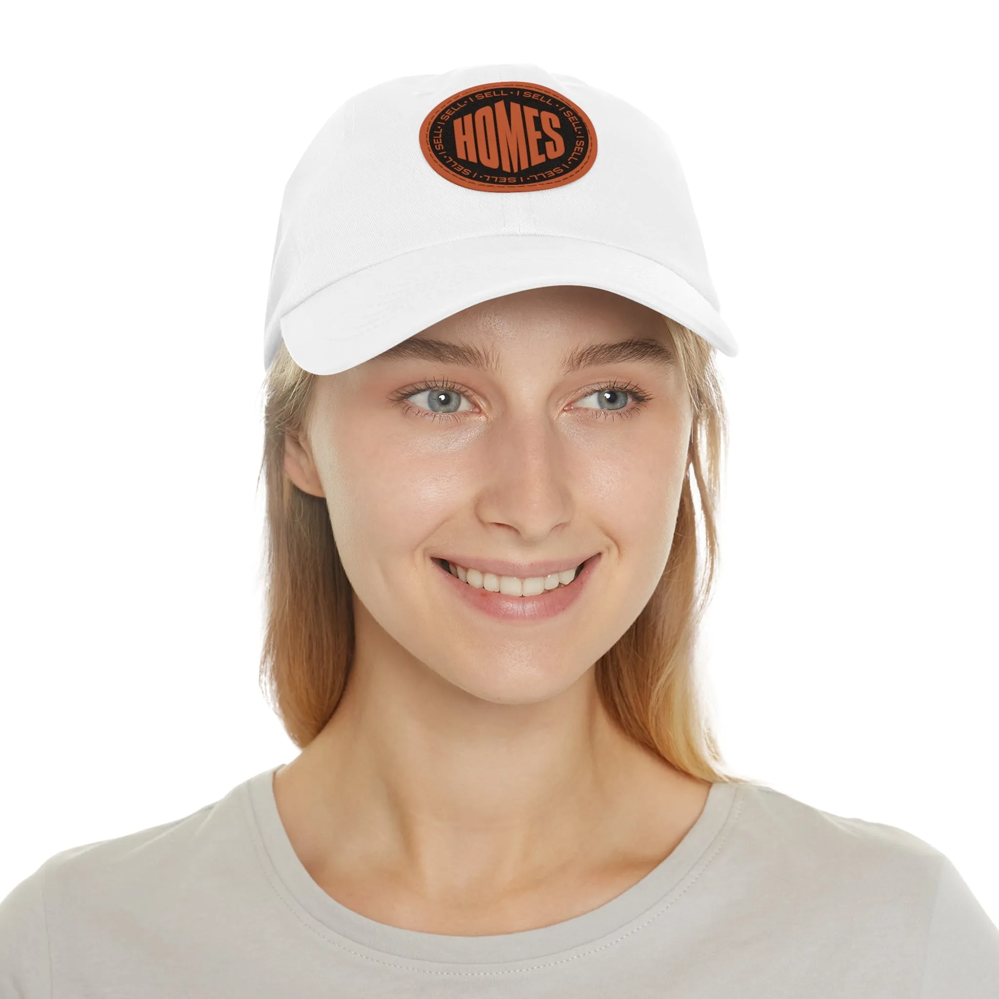 I Sell Homes Dad Hat with Leather Patch (Round)