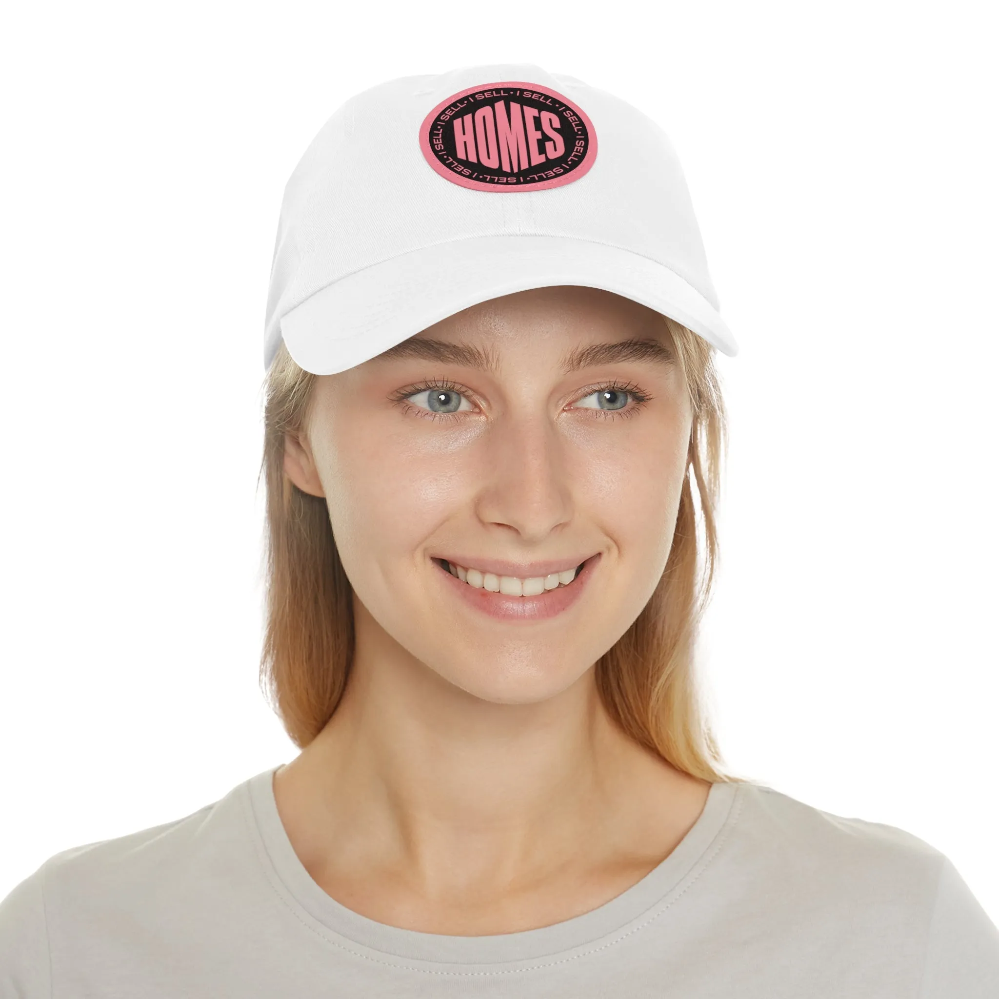I Sell Homes Dad Hat with Leather Patch (Round)