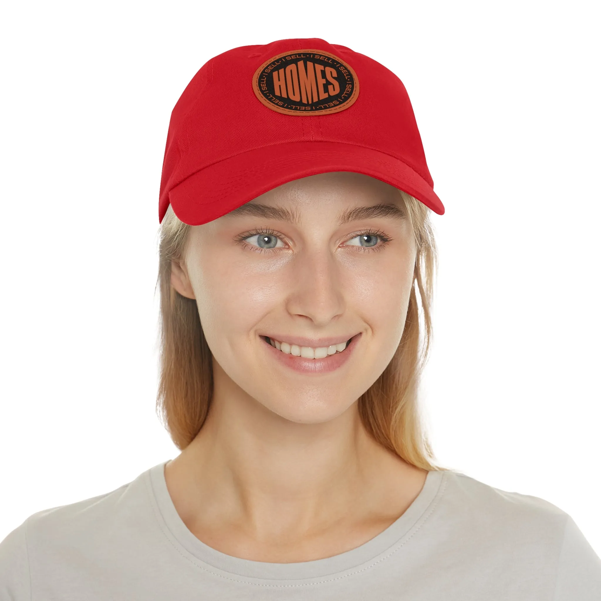 I Sell Homes Dad Hat with Leather Patch (Round)
