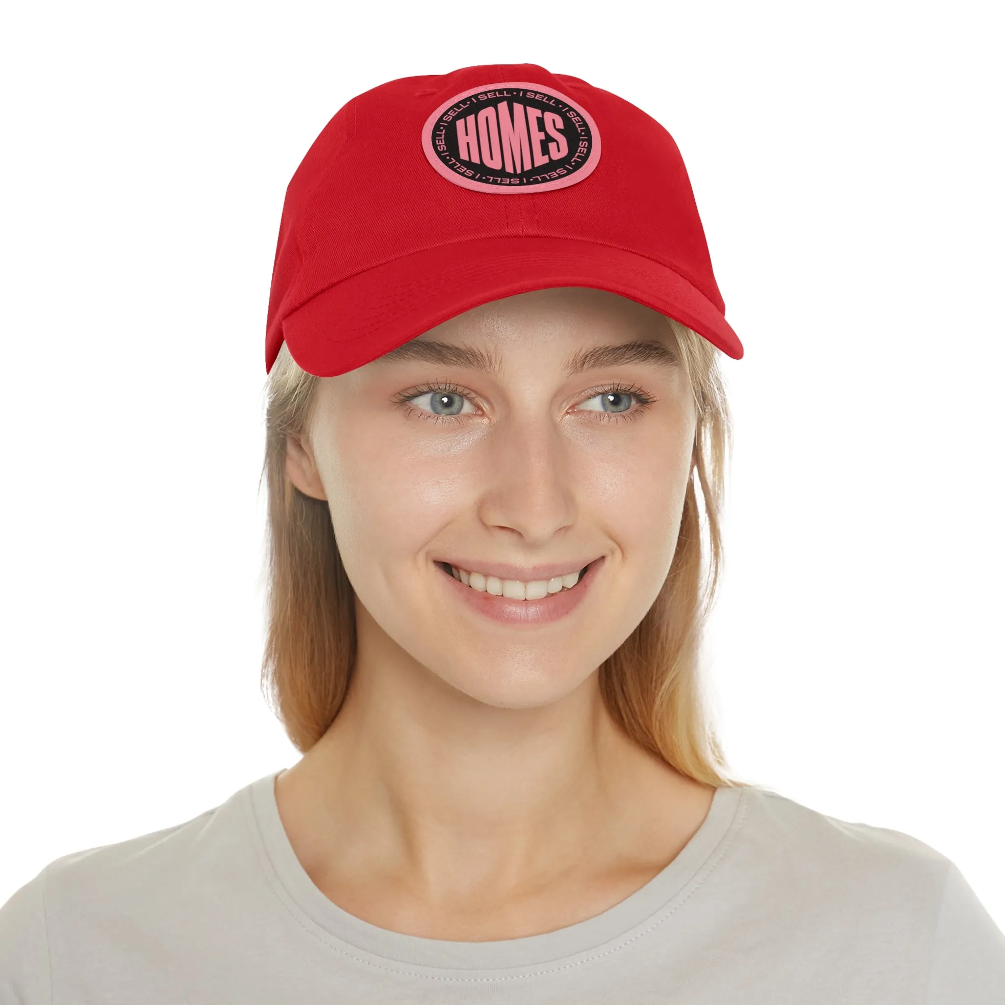 I Sell Homes Dad Hat with Leather Patch (Round)