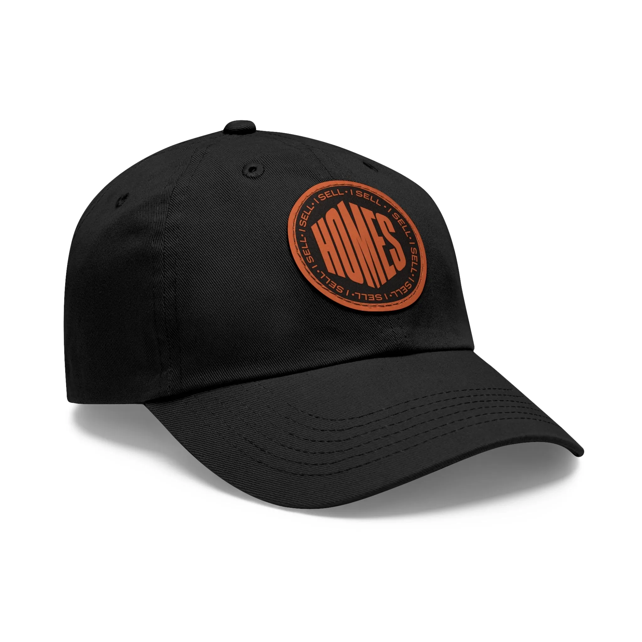 I Sell Homes Dad Hat with Leather Patch (Round)
