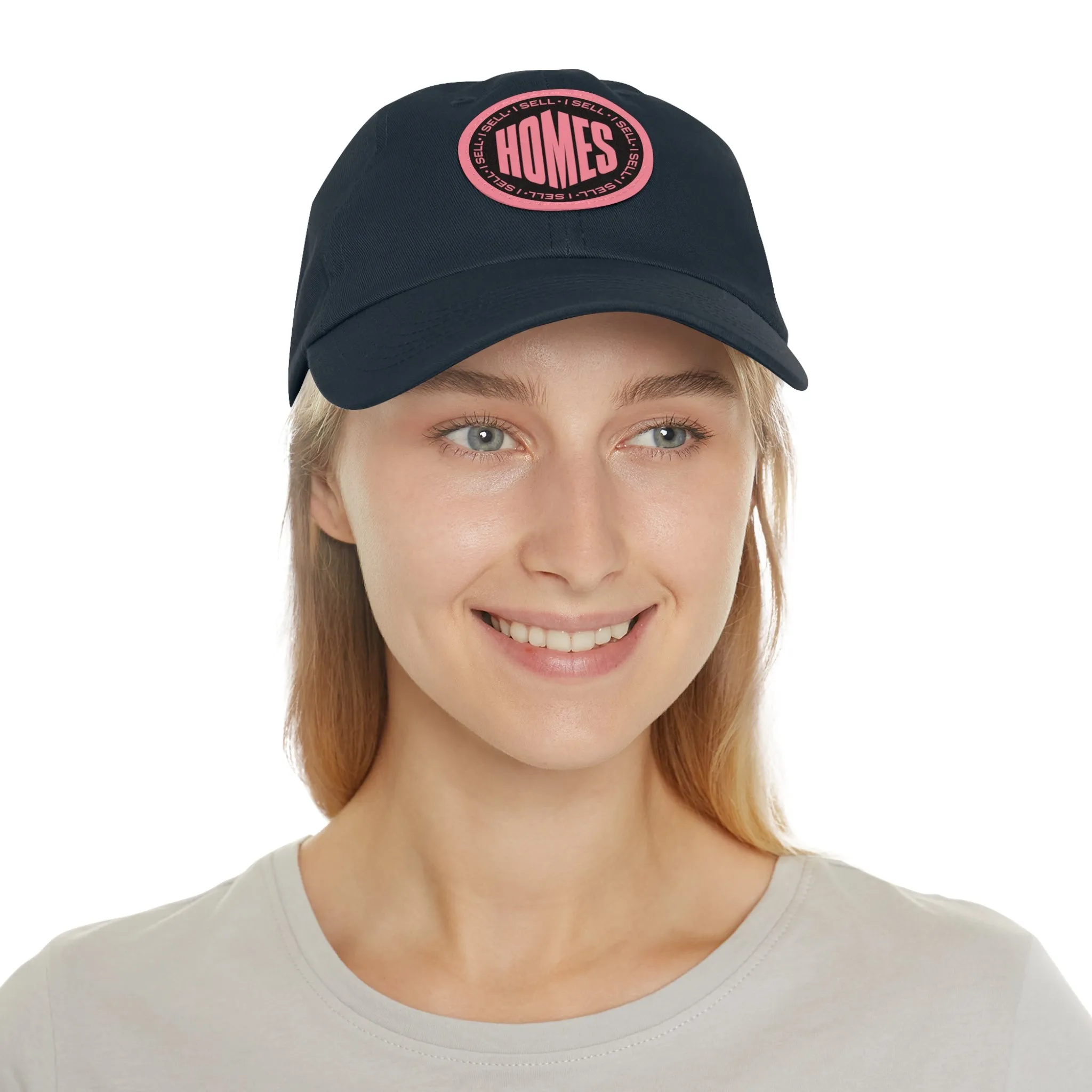 I Sell Homes Dad Hat with Leather Patch (Round)
