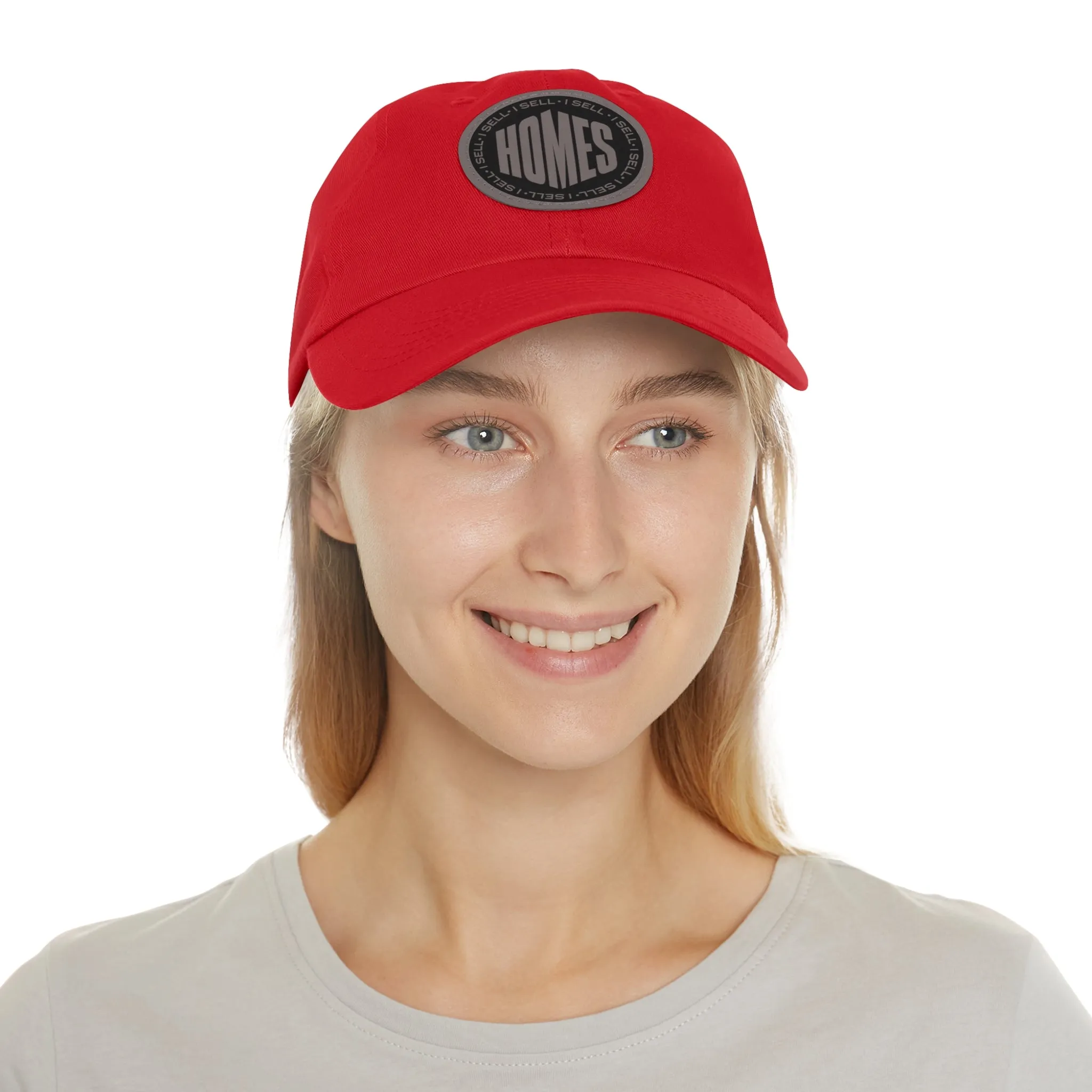 I Sell Homes Dad Hat with Leather Patch (Round)