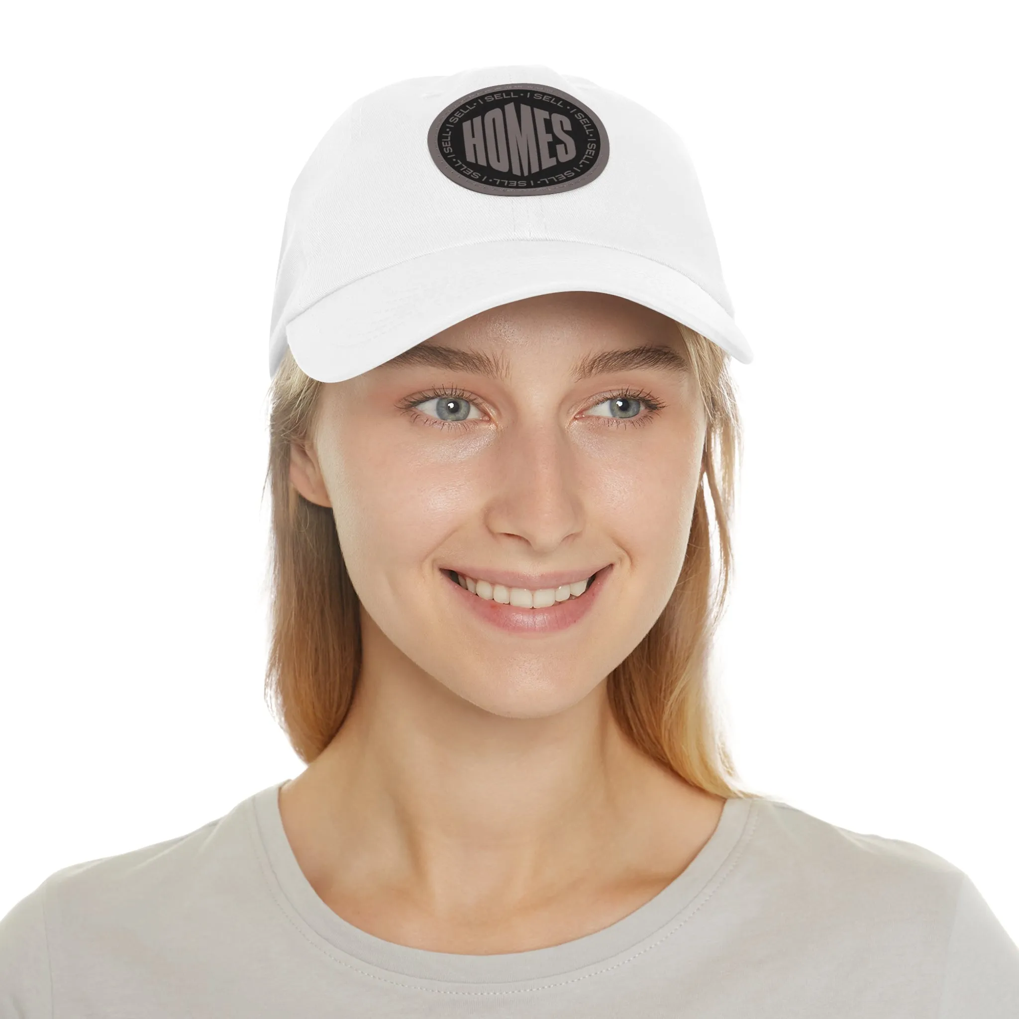 I Sell Homes Dad Hat with Leather Patch (Round)