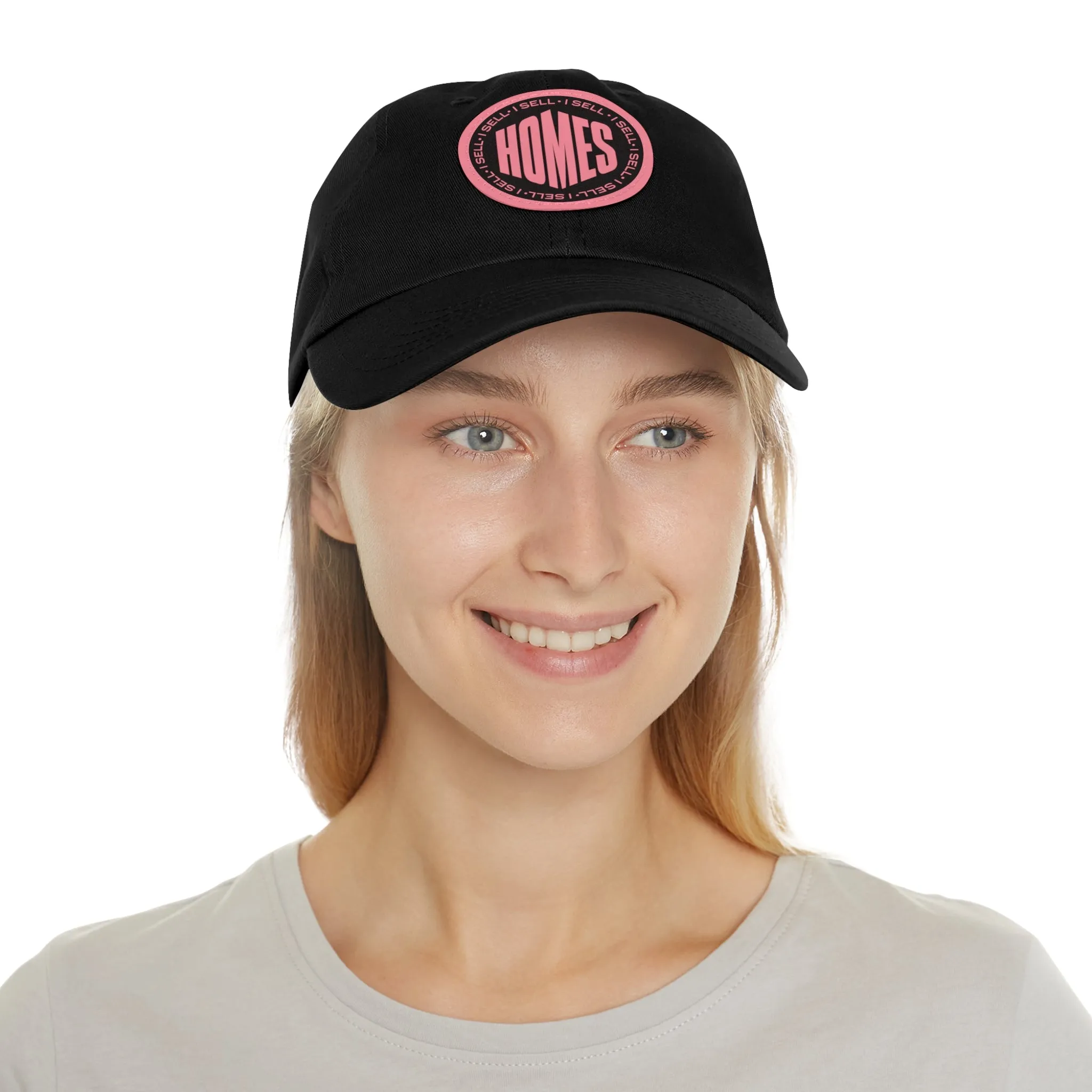 I Sell Homes Dad Hat with Leather Patch (Round)
