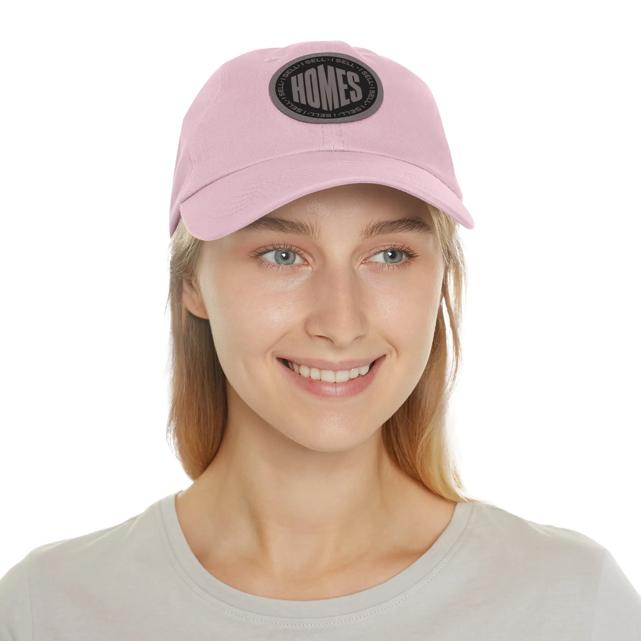I Sell Homes Dad Hat with Leather Patch (Round)