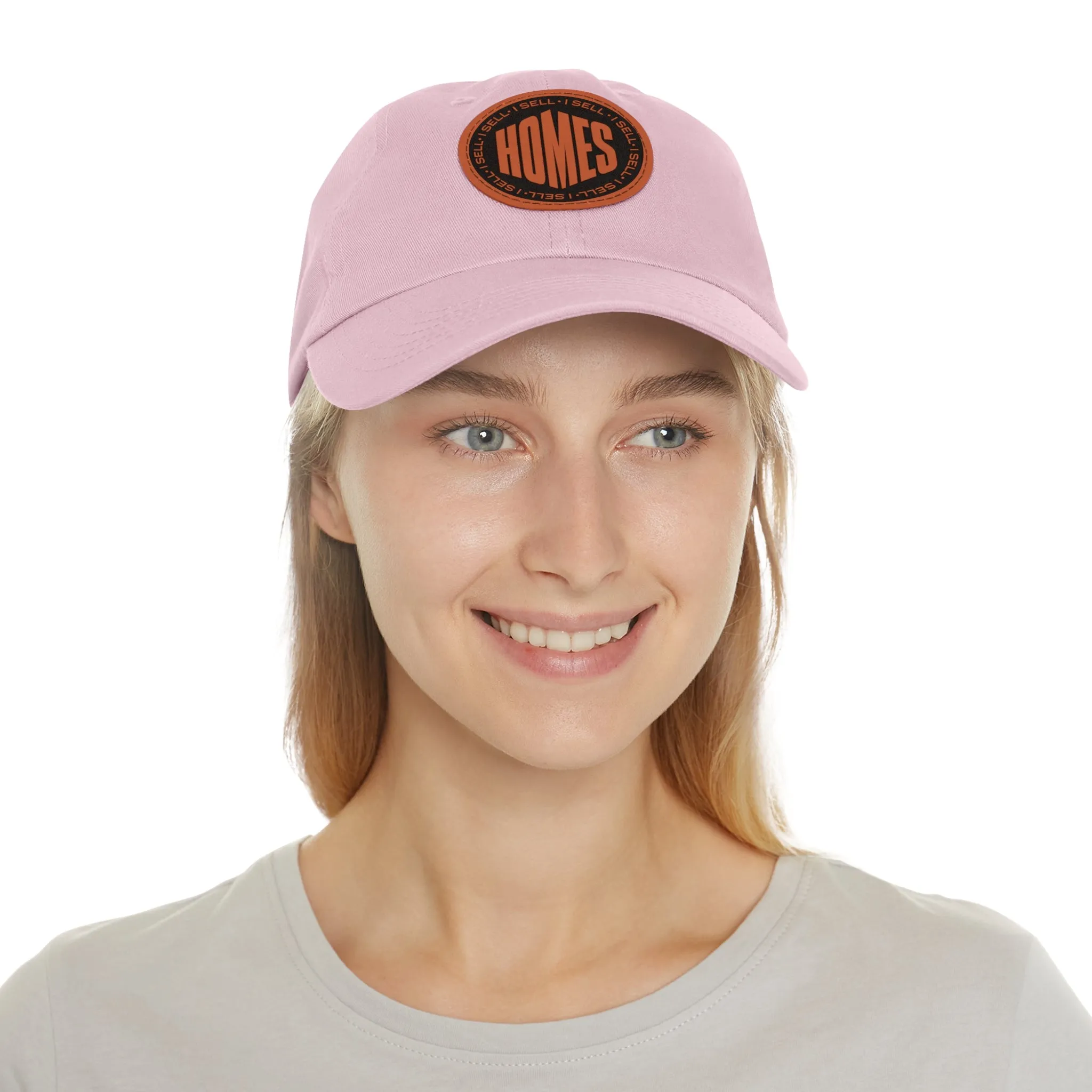 I Sell Homes Dad Hat with Leather Patch (Round)