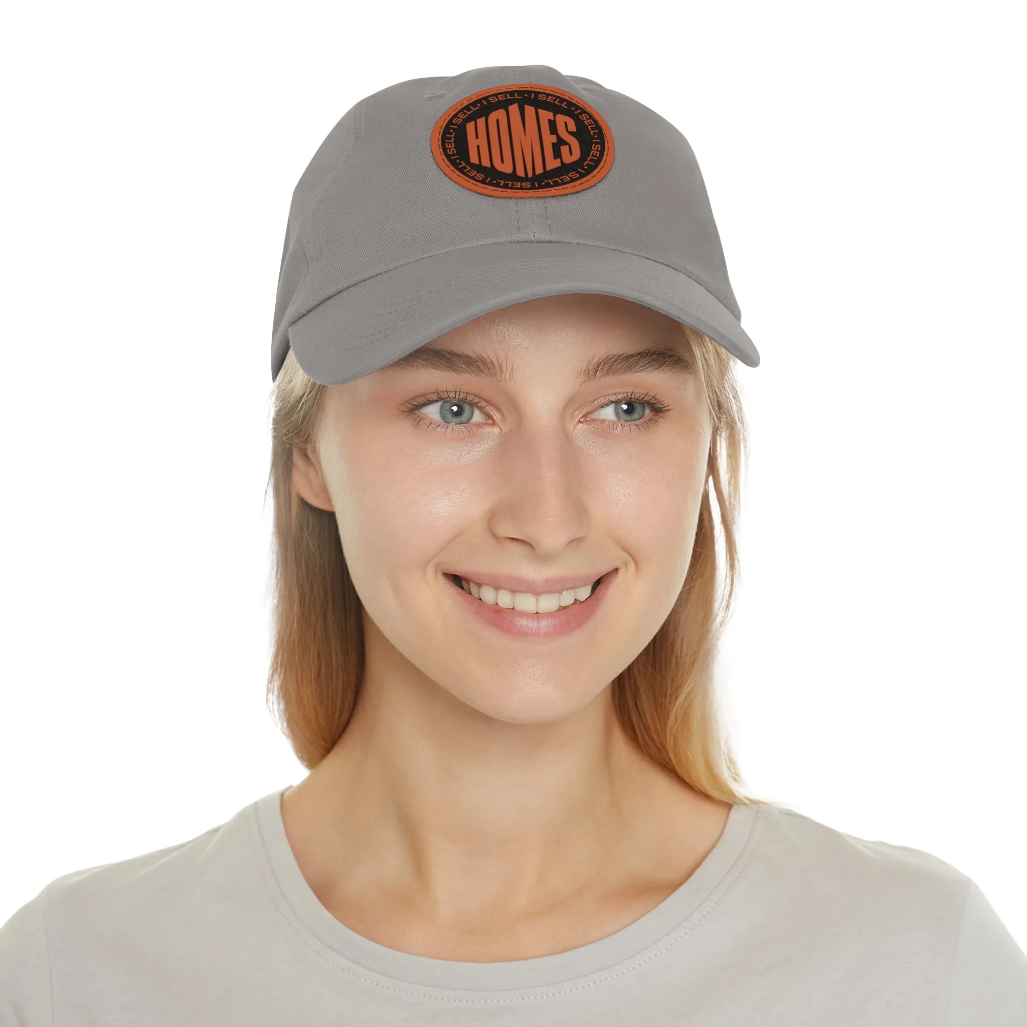 I Sell Homes Dad Hat with Leather Patch (Round)