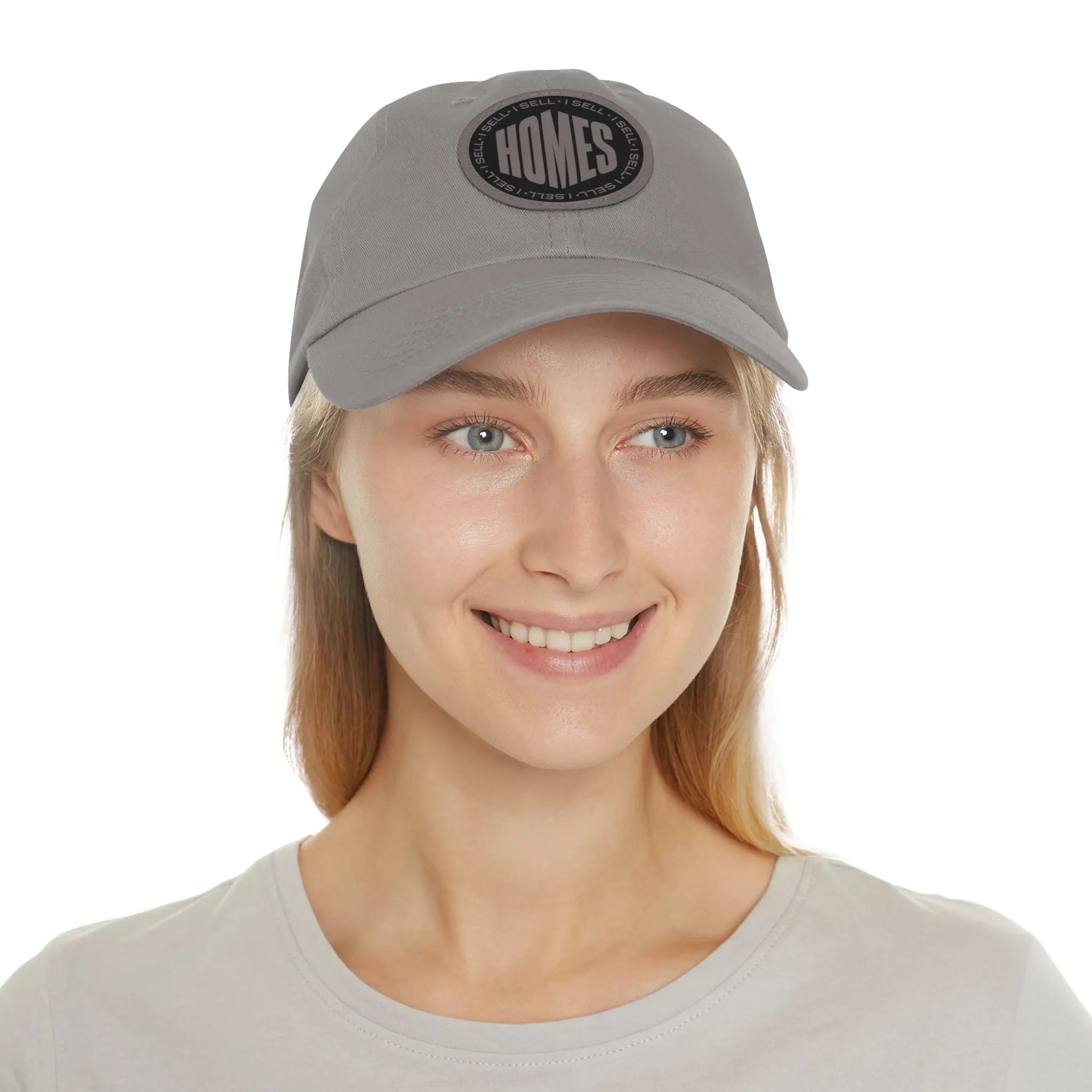 I Sell Homes Dad Hat with Leather Patch (Round)