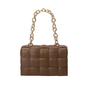 IN THE CITY VEGAN LEATHER SHOULDER BAG (BROWN)