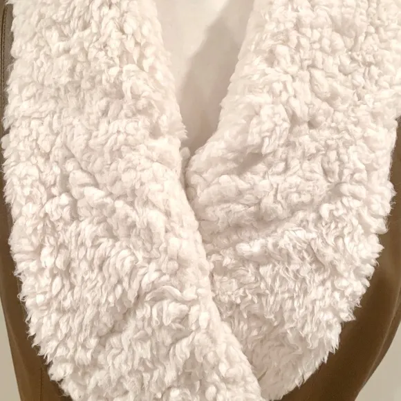 INC International Concepts Faux Brown Leather Fur Vest
