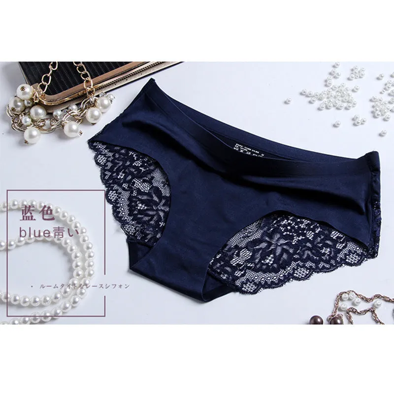 INSTOCK- ( Pack of 3)Ice silk panties for women mid-waist