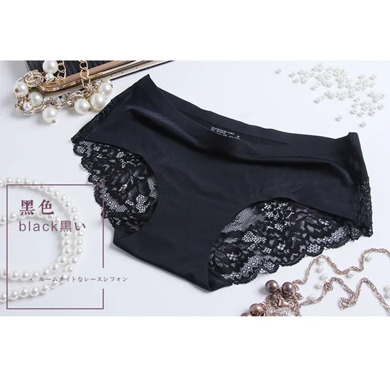 INSTOCK- ( Pack of 3)Ice silk panties for women mid-waist
