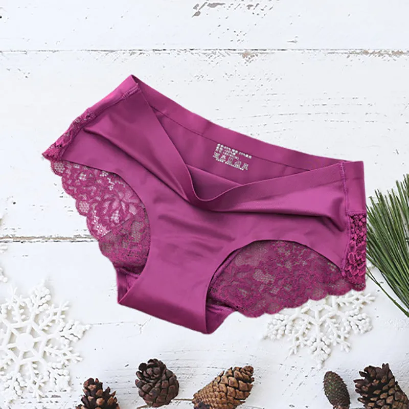 INSTOCK- ( Pack of 3)Ice silk panties for women mid-waist