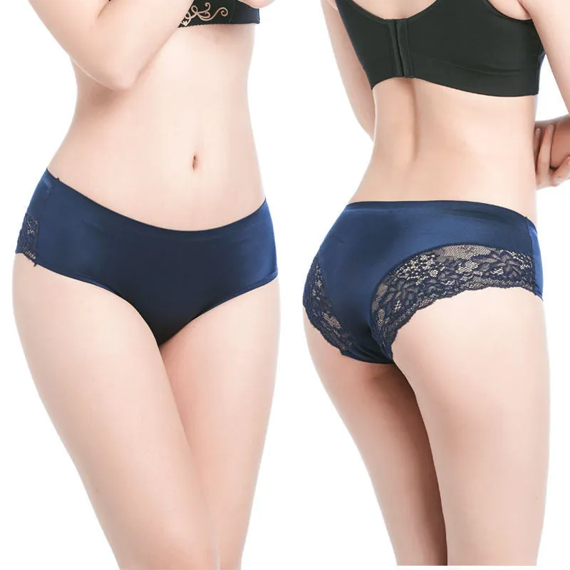 INSTOCK- ( Pack of 3)Ice silk panties for women mid-waist
