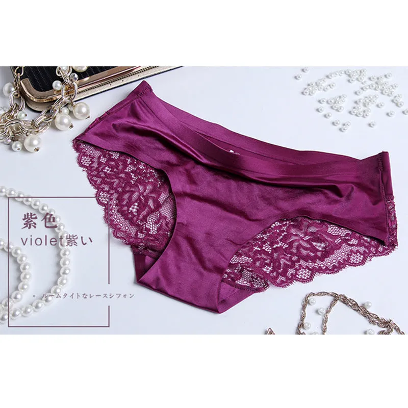 INSTOCK- ( Pack of 3)Ice silk panties for women mid-waist