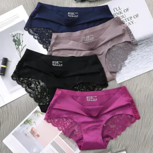 INSTOCK- ( Pack of 3)Ice silk panties for women mid-waist