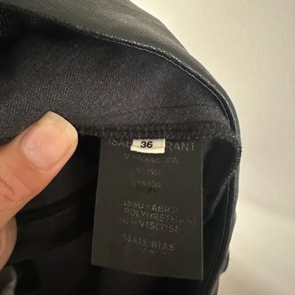 Isabel Marant Etoile Zeist black ruffled faux leather mini skirt size 36 US 4
