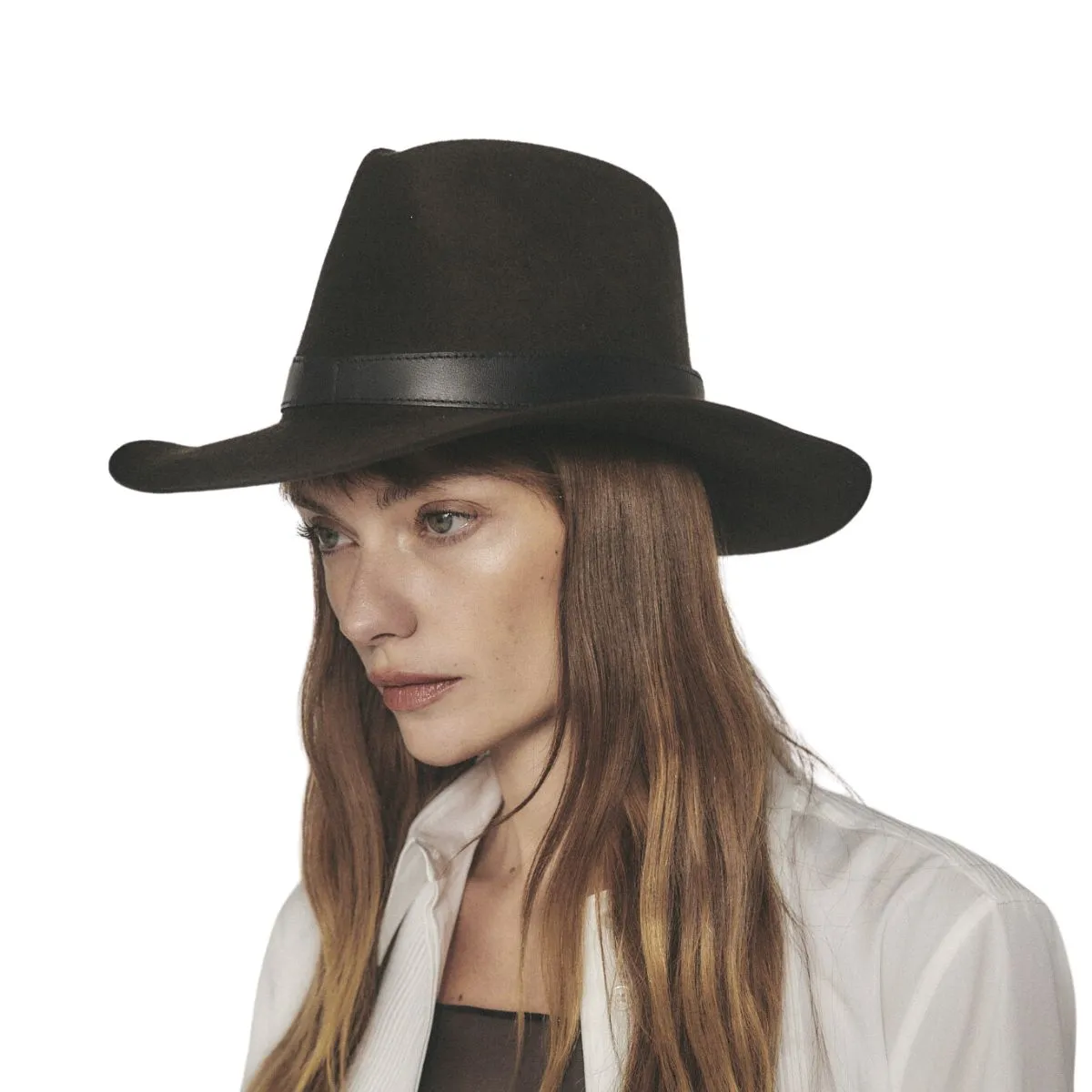 Janessa Leone Raleigh Hat in Dark Brown